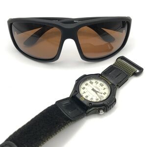 Outdoor Adventure Lot Casio Forester & Reks Sunglasses Wrap Around New Battery